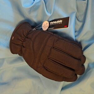 NWT Thinsulate Mens black gloves Sz S/M